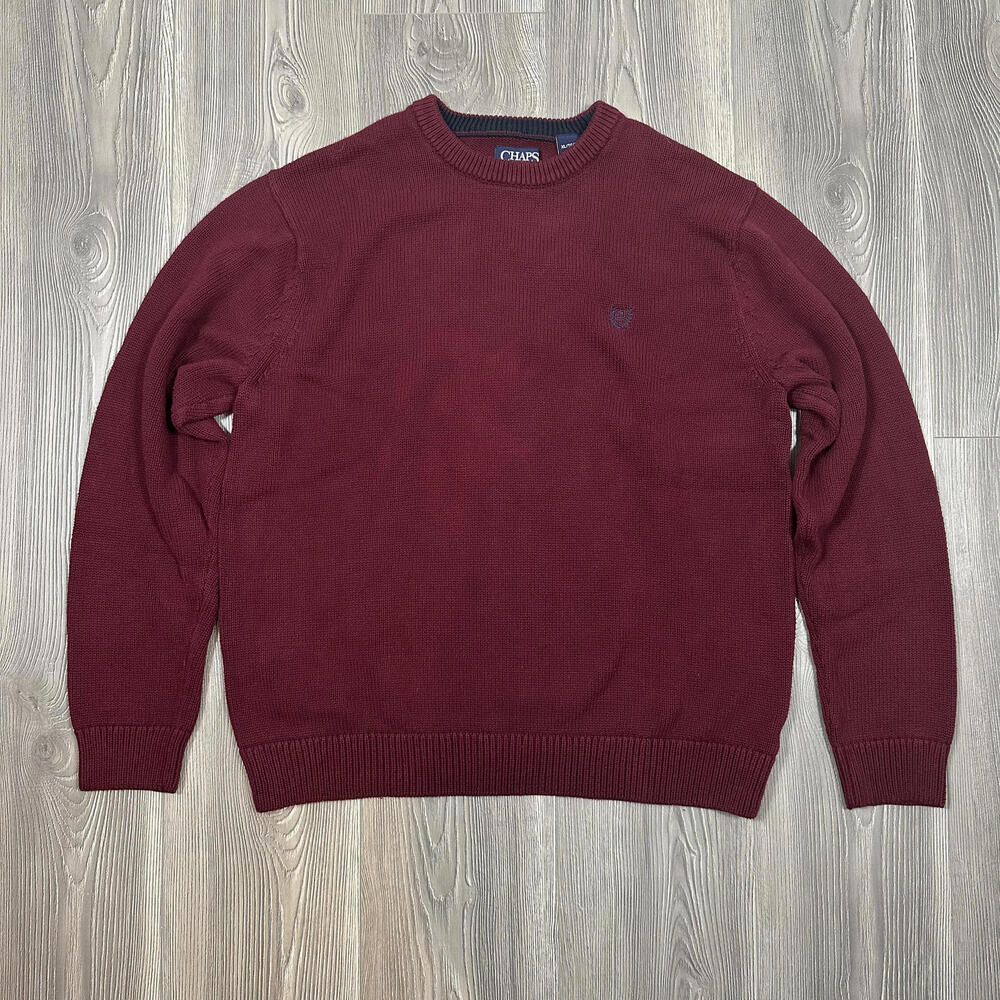 Chaps Burgundy Knit Sweater‎